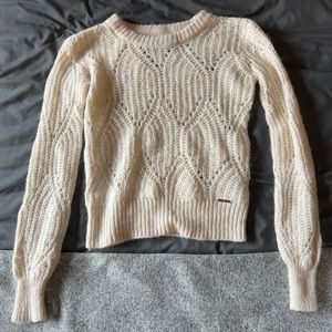 Abercrombie & Fitch XS White fitted knit pullover sweater